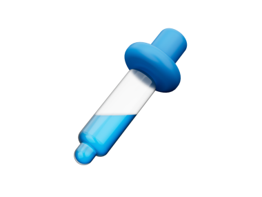 3d renk seçici ya da düşürücü. Pipette ikonu. İlaç düşürücü. Moda ve modern 3d illüstrasyon