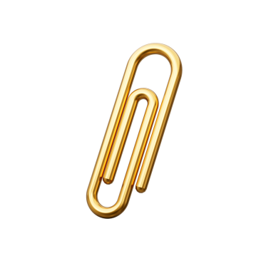 3D illüstrasyon üzerine ataç altın