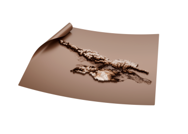 Gürcistan 'ın Eski Tarz Kahverengisinin Haritası Açılmamış Harita Kağıt Kağıt Kağıt Kağıt Tabaka 3D İllüstrasyon