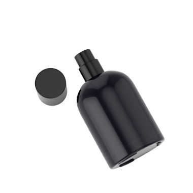 Parlak Siyah Açık Parfüm Spreyi Şişesi Cap Parlak Sarı 3D Görüntü