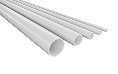 Farklı Çaplarda 3D Parlak PVC Borular Tesisat Konsepti 3B İllüstrasyon