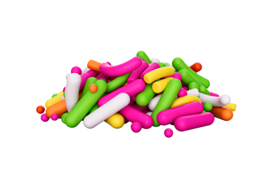 Renkli serpinti yığını. 3d illüstrasyon