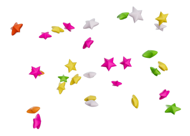 Yıldız şekilli jöle şekeri. 3d illüstrasyon