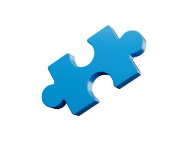 Beyaz arkaplanda izole edilmiş Mavi Bulmaca simgesi 3d illüstrasyon