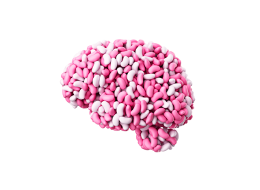 Pembe ve Şeker Kaplamalı İnsan Beyni Jöleli Şekerlemeler Üç Boyutlu Resimler