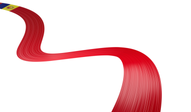 Andorra, Ribbon 'ın dalga dalga soyut geçmişini işaretledi. 3d illüstrasyon