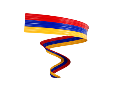 3d Ermenistan Bayrağı 3d Parlak Sallanan Bayrak Kurdelesi Beyaz Arkaplanda İzole Edildi 3d Görüntü