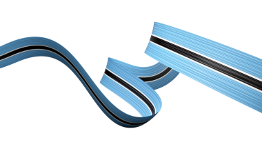 Botswana 'nın 3d Bayrağı 3d Dalgalı Parlak Botswana Kurdelesi 3d Görüntü