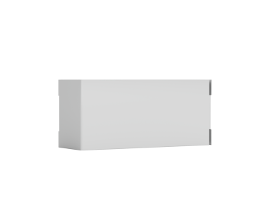 Ambalaj için dikdörtgen karton kutu modeli, yatay olarak konumlandırılmış 3d illüstrasyon