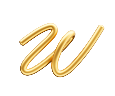 3d Altın Parlak Harf W Alfabesi W Yuvarlak Şişirilebilir Yazı Tipi Beyaz 3d Görüntü