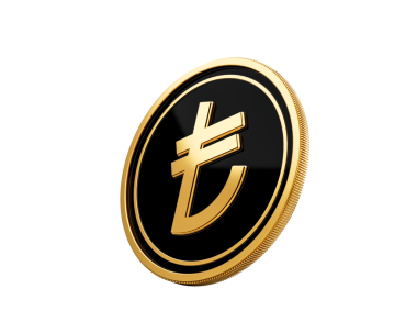 Parlak Altın ve Siyah Yuvarlak Türk Lirası 3d Görüntü