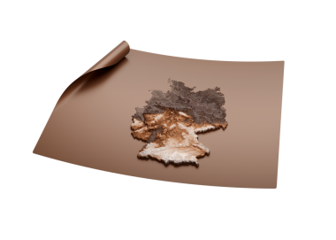 Almanya Haritası Eski Tarz Kahverengi Açık Harita Kağıt Sayfa 3d Görüntü