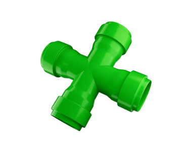 3D PVC Dört Yönlü Boru Bağlantısı Siyah 3D Resim Üzerine Artı İşaret ŞekliName