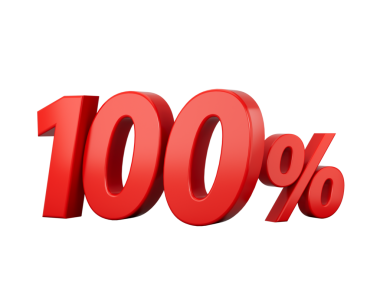 3d Kırmızı% 100 İşaret 3D illüstrasyon