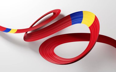 Moldova 'nın 3d Bayrağı 3d Parlak Dalgalı Bayraklar Beyaz Arkaplanda İzole Edildi 3d Görüntü