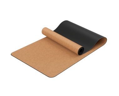 3D yarı yuvarlanmış bej ve Siyah Yoga Mat Fitness ve Sağlık Egzersizleri 3 boyutlu Resim