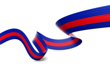 Kamboçya 'nın 3d Bayrağı 3d Parlak Dalgalı Kamboçya Kurdelesi Beyaz Arkaplanda 3d Görüntü