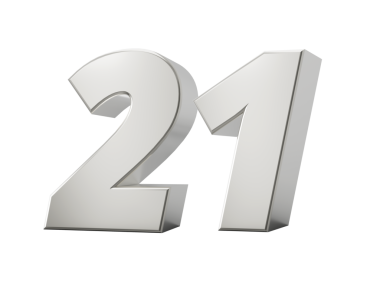 Gümüş 221 Numara Beyaz Arkaplanda İzole Edilmiş 3D Görüntü