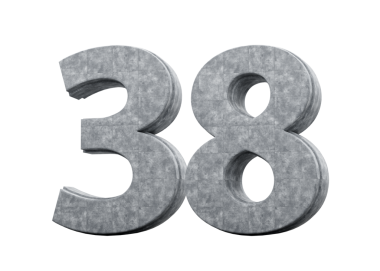 Beton Numarası 38 Gri Beton Taş Yapımı 3D Görüntü