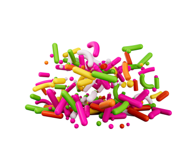 3D Renkli Şeker Serpintisi, Pasta ve Fırın Dekorasyonu, 3D