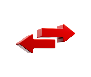 İlkel Set 'ten Okları Yatay Değiştir simgesi. 3d illüstrasyon