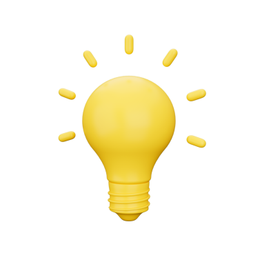 3d Parlak Sarı Ampul Simge Simgesi Yaratıcı Fikir Yumuşak Mavi 3d Görüntü