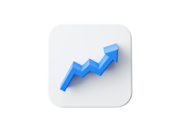 3d Mavi Büyüme Oku Sembolü Yuvarlak Kare 3d Resim