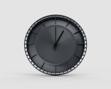 Modern Kömür Kara Duvar Saati 01: 00 1: 00 Modern İç Görüntü için Saat 1: 00