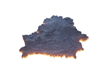 Aydınlatılmış Belarus Veri Haritası Coğrafi Özellikleri Vurguluyor Neon Işıklı 3B Görüntü