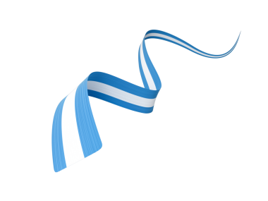 Arjantin 'in 3d Bayrağı 3d Dalgalı Parlak Arjantin Mavi Kurdelesi, 3d Görüntü