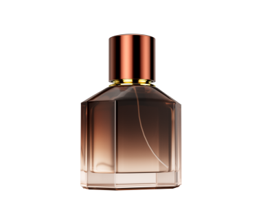 Zarif Amber Cilalı Parlak Cilalı Kristal Cam Parfüm Şişesi 3D Görüntü