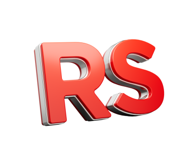 Parlak Metalik Görünümlü Kalın Kırmızı Rupee Rs Para Birimi Sembolü