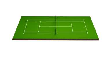 Tenis kortu. 3B illüstrasyon