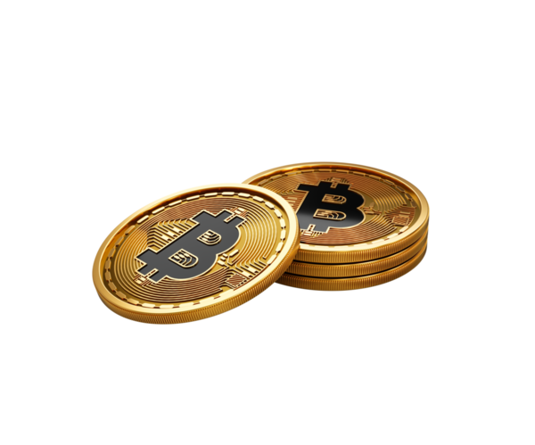 3D Altın Kripto Para Yığını Bitcoin Parlak Yuvarlak Sikkeler Yığını 3D İllüstrasyon