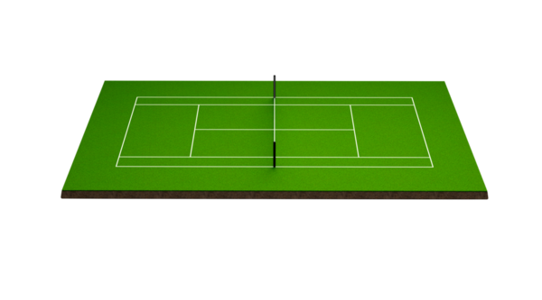 Tenis kortu. 3B illüstrasyon