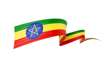 Etiyopya 'nın 3d Bayrağı 3d Dalgalı Parlak Etiyopya Kurdelesi 3d Görüntü