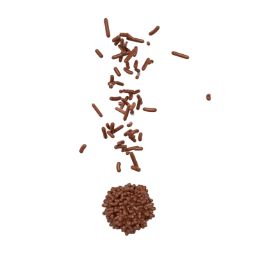 Çikolata parçacıkları ya da Meises Brigadeiro 'nun tepesinden düşüyor Brezilya Tatlı Topu 3D Görüntü