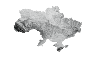 Ukrayna Haritası Ukrayna Bayrak Renkleri 3d İllüstrasyonunda Gölgelendirilmiş Renk Yüksekliği Haritası