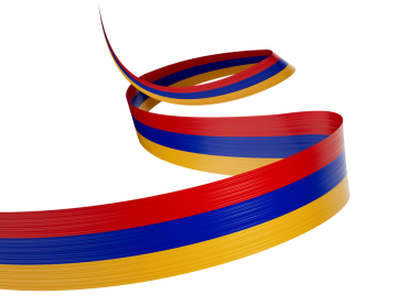 3d Ermenistan Bayrağı 3d Parlak Sallanan Kurdele 3d Görüntü