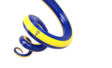 3d Barbados Bayrağı 3d Parlak Dalgalı Barbados Kurdelesi Mavi 3d Görüntü Üzerine Bayrak