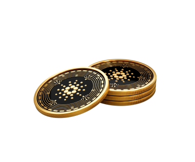 3D Altın Kripto Para Yığını Cardano Yuvarlak Paralar Yığını 3D İllüstrasyon