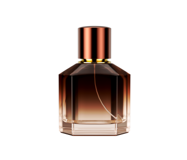 Zarif Amber Cilalı Parlak Cilalı Kristal Cam Parfüm Şişesi 3D Görüntü