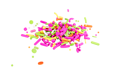 3D Renkli Şeker Serpintisi, Pasta ve Fırın Dekorasyonu, 3D