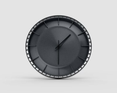 Modern Kömür Kara Duvar Saati 1: 30 Modern İç mekan 3 boyutlu Görüntü için 1: 30