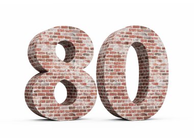 Seksen sekiz numara Eski Grunge Tuğla Dokuma Duvarı 3D Görüntü