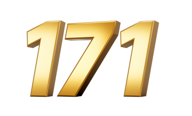 3D numara 171771 altın metin 3D yansımalı.
