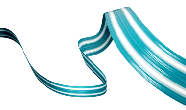 Rahim kanseri farkındalığı ayı. Soyut Teal kurdele sembolü. 3d illüstrasyon