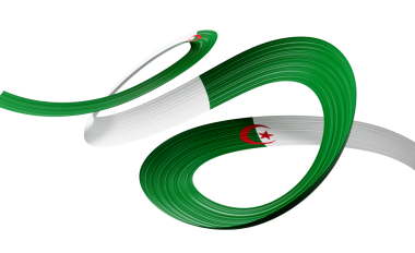 3d Cezayir Bayrağı 3d Parlak Sallanan Kurdele 3d Görüntü