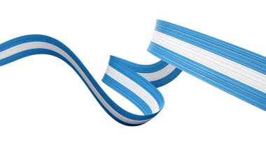 Arjantin 'in 3D Bayrağı 3d Dalgalı Parlak Arjantin Kurdelesi, 3D