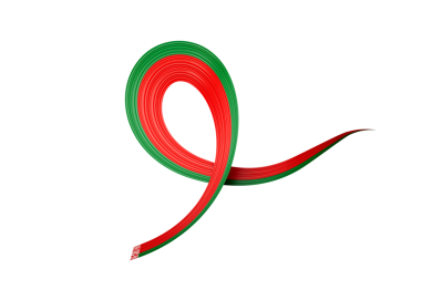 Beyaz Rusya 'nın 3D Bayrağı Parlak Dalgalı Farkındalık Kurdelesi 3D Görüntü